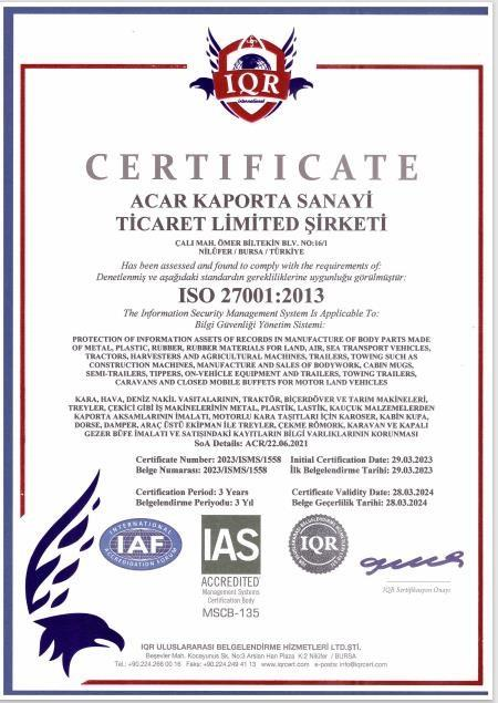 ISO 14001 Sertifikası